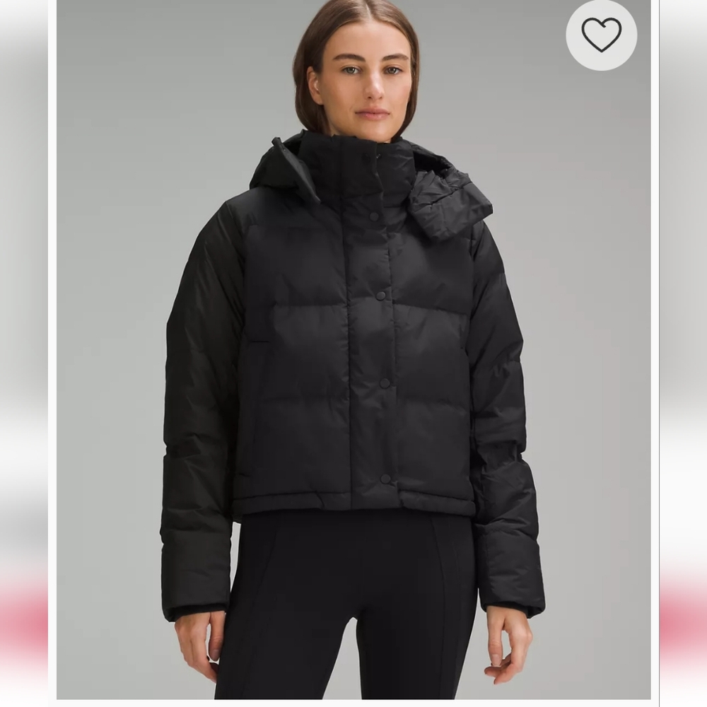 Old Navy cropped puffer coat black